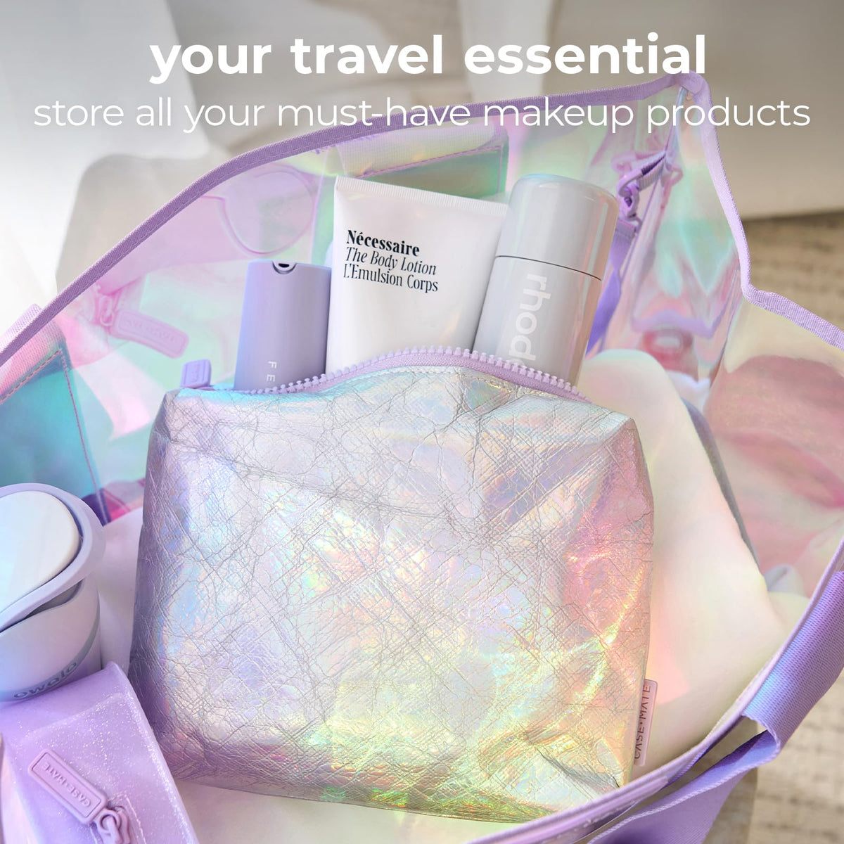 Case-Mate Soap Bubble Essential Crinkle Makeup Bag - Iridescent - thewildfolk Case-Mate Soap Bubble Essential Crinkle Makeup Bag - Iridescent
