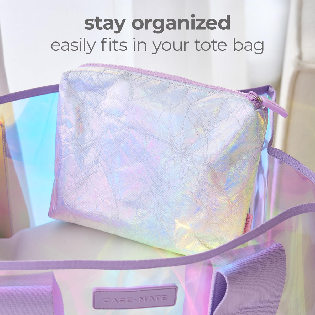 Case-Mate Soap Bubble Essential Crinkle Makeup Bag - Iridescent - thewildfolk Case-Mate Soap Bubble Essential Crinkle Makeup Bag - Iridescent