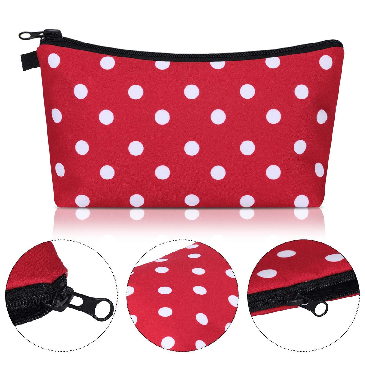 Chuangdi 6 Pieces Makeup Bag Toiletry Pouch Waterproof Cosmetic Bag with Zipper Travel Packing Pouch 8.7 x 5.3 Inch Small Cosmetic Organizer Accessory for Women and Men(Polka Dots Style) - thewildfolk Chuangdi 6 Pieces Makeup Bag Toiletry Pouch Waterproof Cosmetic Bag with Zipper Travel Packing Pouch 8.7 x 5.3 Inch Small Cosmetic Organizer Accessory for Women and Men(Polka Dots Style)