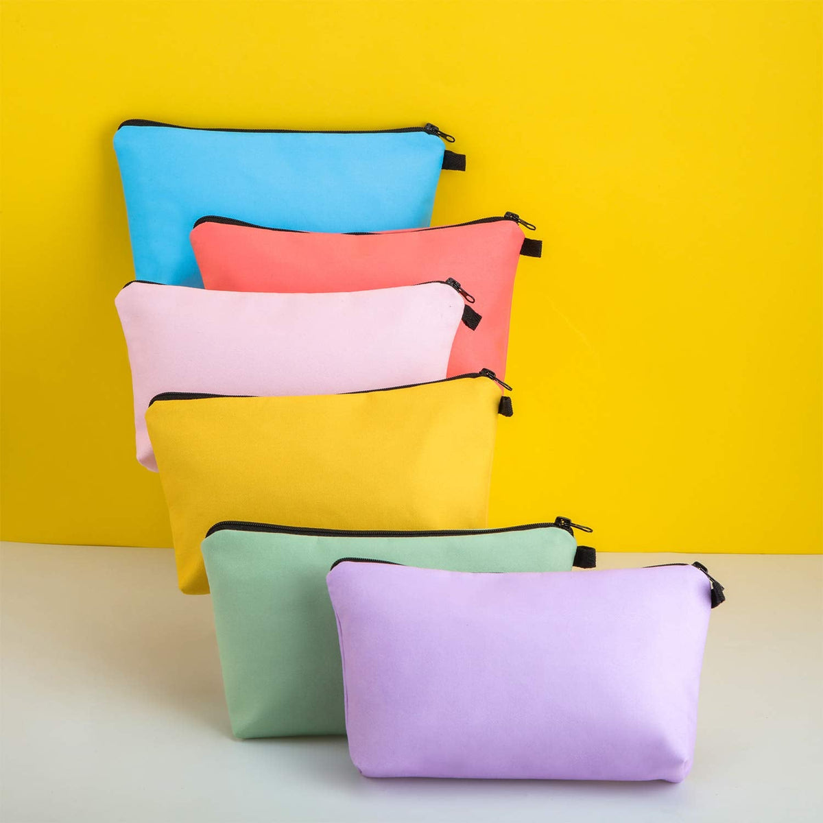 Chuangdi 6 Pieces Makeup Bag Toiletry Pouch Waterproof Cosmetic Bag with Zipper Travel Packing Pouch 8.7 x 5.3 Inch Small Cosmetic Organizer Accessory for Women and Men(Bright Style) - thewildfolk Chuangdi 6 Pieces Makeup Bag Toiletry Pouch Waterproof Cosmetic Bag with Zipper Travel Packing Pouch 8.7 x 5.3 Inch Small Cosmetic Organizer Accessory for Women and Men(Bright Style)