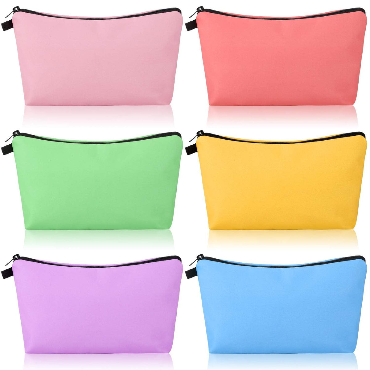 Chuangdi 6 Pieces Makeup Bag Toiletry Pouch Waterproof Cosmetic Bag with Zipper Travel Packing Pouch 8.7 x 5.3 Inch Small Cosmetic Organizer Accessory for Women and Men(Bright Style) - thewildfolk Chuangdi 6 Pieces Makeup Bag Toiletry Pouch Waterproof Cosmetic Bag with Zipper Travel Packing Pouch 8.7 x 5.3 Inch Small Cosmetic Organizer Accessory for Women and Men(Bright Style)