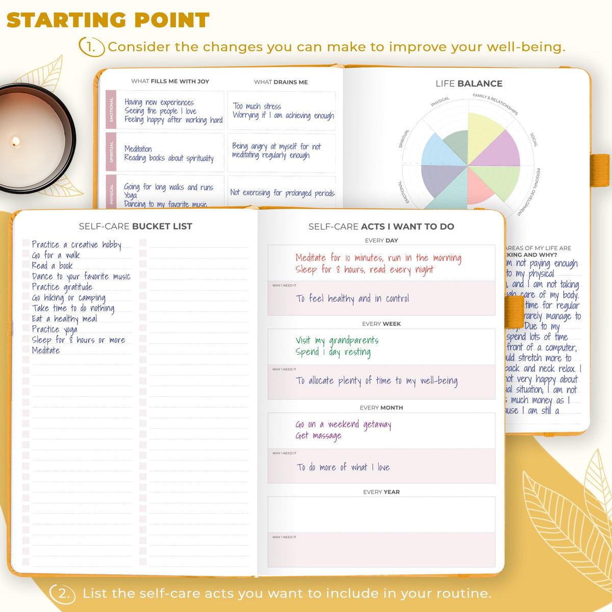 Clever Fox Self-Care Journal for Women, Daily Planner 5.8x8.3 Amber Yellow - thewildfolk Clever Fox Self-Care Journal for Women, Daily Planner 5.8x8.3 Amber Yellow