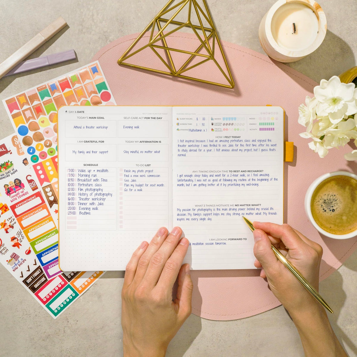 Clever Fox Self-Care Journal for Women, Daily Planner 5.8x8.3 Amber Yellow - thewildfolk Clever Fox Self-Care Journal for Women, Daily Planner 5.8x8.3 Amber Yellow