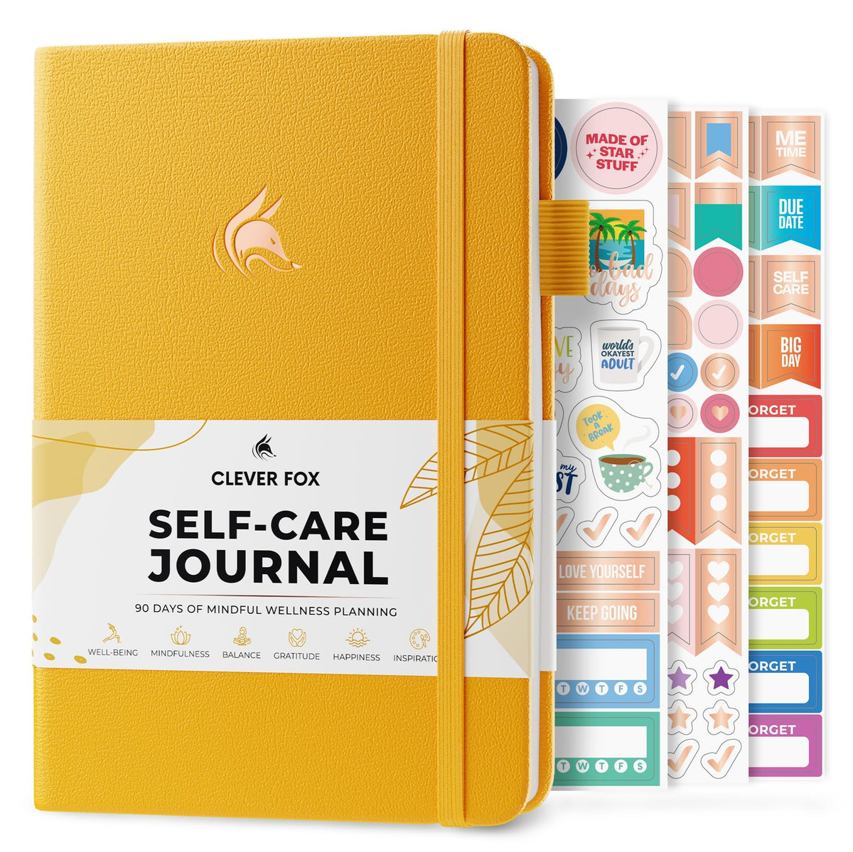 Clever Fox Self-Care Journal for Women, Daily Planner 5.8x8.3 Amber Yellow - thewildfolk Clever Fox Self-Care Journal for Women, Daily Planner 5.8x8.3 Amber Yellow