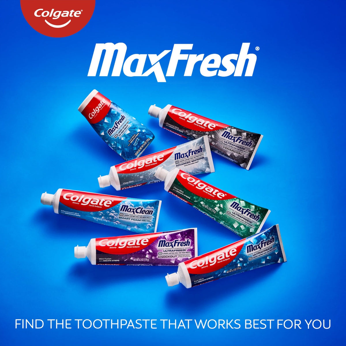 Colgate MaxFresh Fluoride Toothpaste, Clean Mint, 4 Pack, 6.3 oz - thewildfolk Colgate MaxFresh Fluoride Toothpaste, Clean Mint, 4 Pack, 6.3 oz