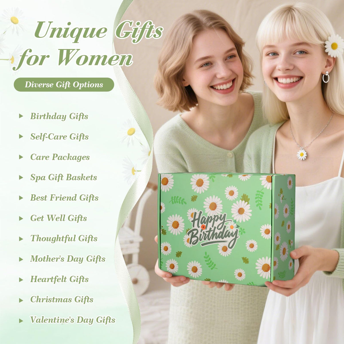 Daisy Birthday Gifts for Women,Self Care Gift Box for Mom,Wife,Best Friend - thewildfolk Daisy Birthday Gifts for Women,Self Care Gift Box for Mom,Wife,Best Friend