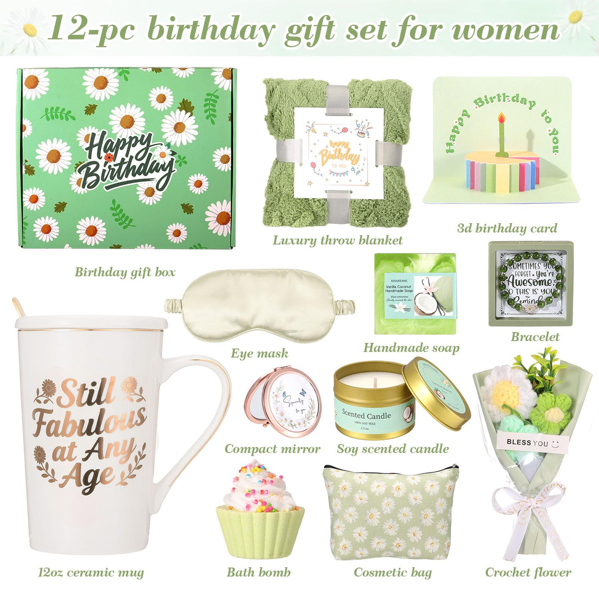 Daisy Birthday Gifts for Women,Self Care Gift Box for Mom,Wife,Best Friend - thewildfolk Daisy Birthday Gifts for Women,Self Care Gift Box for Mom,Wife,Best Friend