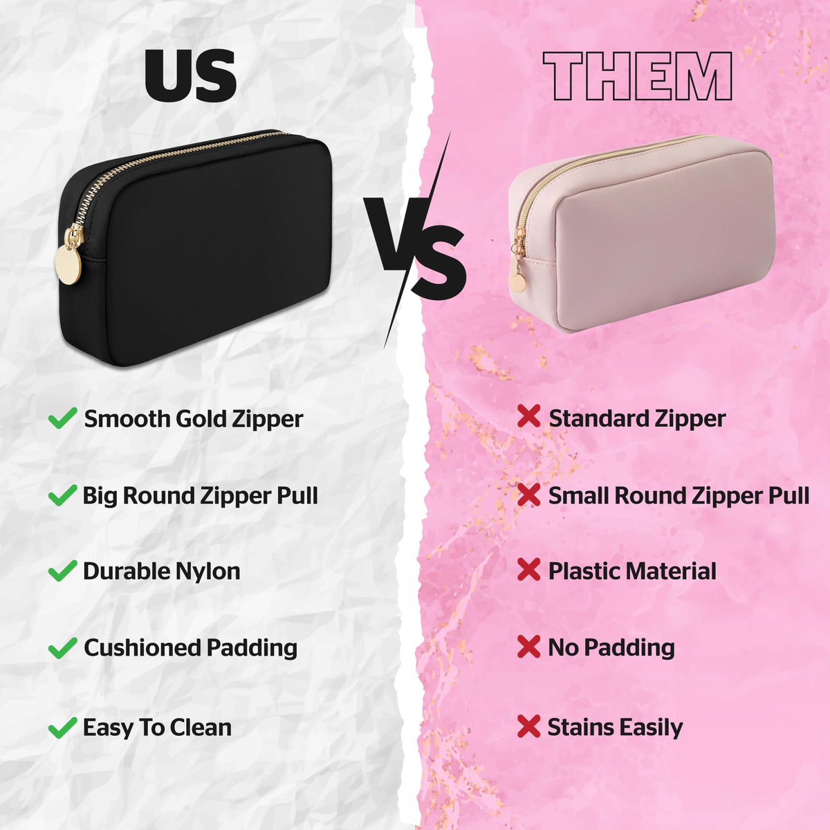 DANCOUR Small Makeup Bag For Purse - Makeup Bag Small Cosmetic Bag For Purse - Mini Pouch Travel Makeup Bag Zipper Pouches Makeup Pouch Mini Organizer For Women and Girls (Black) - thewildfolk DANCOUR Small Makeup Bag For Purse - Makeup Bag Small Cosmetic Bag For Purse - Mini Pouch Travel Makeup Bag Zipper Pouches Makeup Pouch Mini Organizer For Women and Girls (Black)