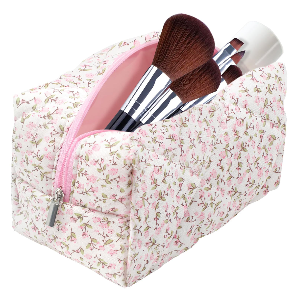 dark swan Cotton Quilted Makeup Bag, Cute Pouch Toiletry Bag Cosmetic Bag Quilted Floral Organizer Bag Travel Coquette Aesthetic Portable Storage Zipper Purse for Women (Pink) - thewildfolk dark swan Cotton Quilted Makeup Bag, Cute Pouch Toiletry Bag Cosmetic Bag Quilted Floral Organizer Bag Travel Coquette Aesthetic Portable Storage Zipper Purse for Women (Pink)