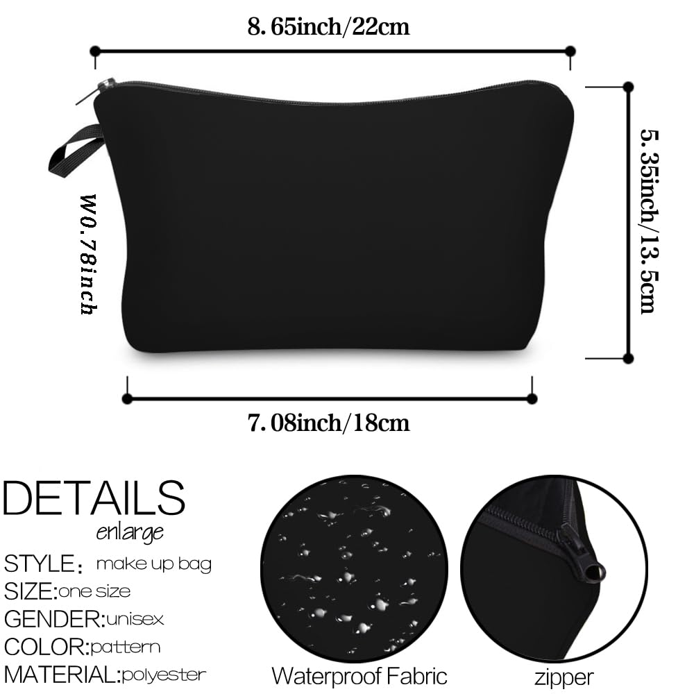 Deanfun Makeup Case Small, Cosmetic Zipper Bag Waterproof for Purse Mini, Women Cute Traveling Accessories Pouch for Ladies Thanksgiving Christmas Gifts(Solid Black D2-51705) 8.65" x 5.35" x 0.78" - thewildfolk Deanfun Makeup Case Small, Cosmetic Zipper Bag Waterproof for Purse Mini, Women Cute Traveling Accessories Pouch for Ladies Thanksgiving Christmas Gifts(Solid Black D2-51705) 8.65" x 5.35" x 0.78"