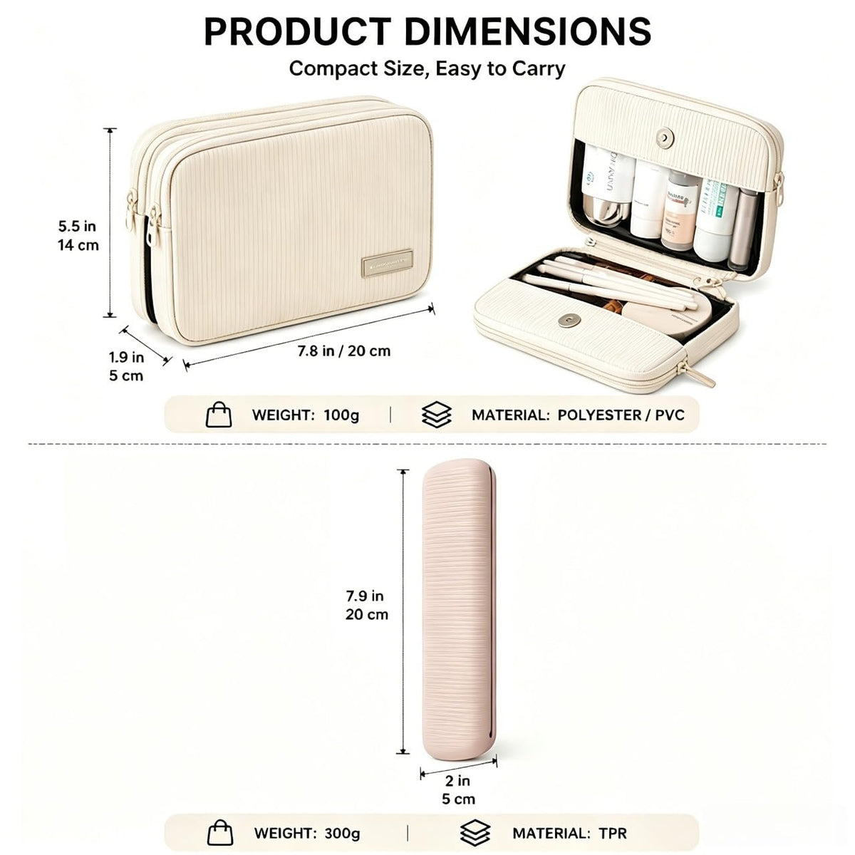 Detachable Travel Makeup Bag,2-in-1 Lay-Flat Cosmetic Organizer Women - thewildfolk Detachable Travel Makeup Bag,2-in-1 Lay-Flat Cosmetic Organizer Women