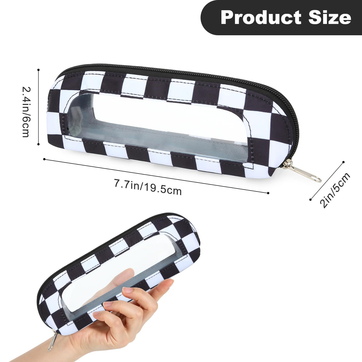 DOB SECHS Small Clear Makeup Bag for Purse Mini Checkered Brush Pouch for Travel Nylon Travel Cosmetic Organizer Pouches Holder Pencil Bag with Zipper Double Sided Clear Make-up Bags - thewildfolk DOB SECHS Small Clear Makeup Bag for Purse Mini Checkered Brush Pouch for Travel Nylon Travel Cosmetic Organizer Pouches Holder Pencil Bag with Zipper Double Sided Clear Make-up Bags