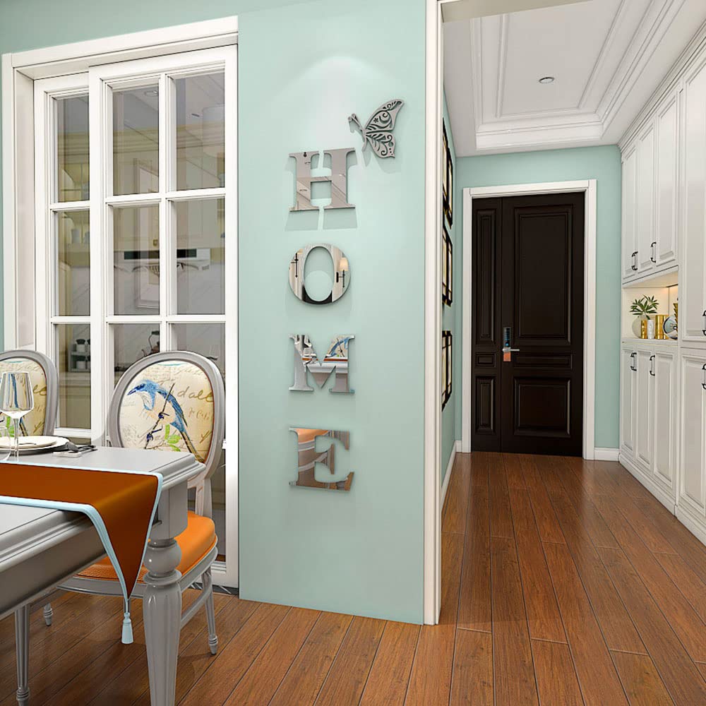 Doeean Home Wall Decor Letter Signs Acrylic Mirror Wall Stickers Decorations for Living Room Bedroom Home Decor Wall Decals (Silver, 47.2 X 15.3IN) - thewildfolk Doeean Home Wall Decor Letter Signs Acrylic Mirror Wall Stickers Decorations for Living Room Bedroom Home Decor Wall Decals (Silver, 47.2 X 15.3IN)
