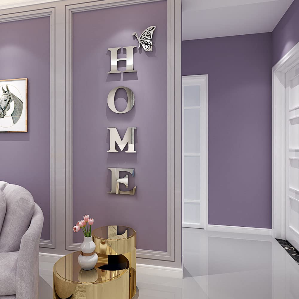 Doeean Home Wall Decor Letter Signs Acrylic Mirror Wall Stickers Decorations for Living Room Bedroom Home Decor Wall Decals (Silver, 47.2 X 15.3IN) - thewildfolk Doeean Home Wall Decor Letter Signs Acrylic Mirror Wall Stickers Decorations for Living Room Bedroom Home Decor Wall Decals (Silver, 47.2 X 15.3IN)