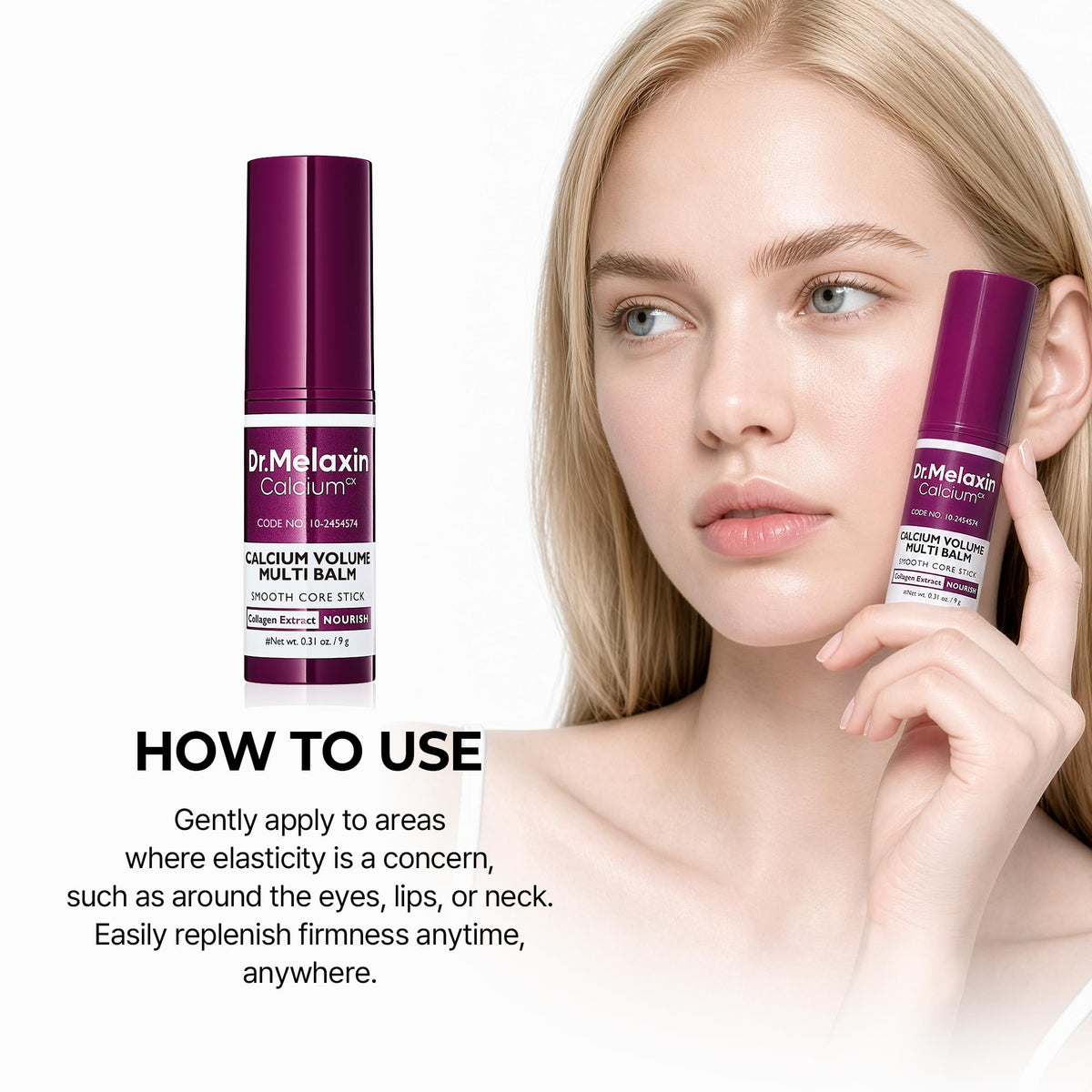 Dr.Melaxin Collagen Multi Balm Stick, Calcium & Adenosine Korean Wrinkle Stick for Eye, Neck & Face, Firming Collagen Stick, Under Eye Balm for Dark Circles & Depuffing, Korean Skin Care, 0.31 oz - thewildfolk Dr.Melaxin Collagen Multi Balm Stick, Calcium & Adenosine Korean Wrinkle Stick for Eye, Neck & Face, Firming Collagen Stick, Under Eye Balm for Dark Circles & Depuffing, Korean Skin Care, 0.31 oz