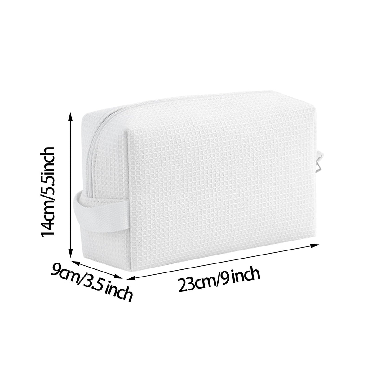 DYSHAYEN Small Waffle Makeup Bag for Travel, White - thewildfolk DYSHAYEN Small Waffle Makeup Bag for Travel, White