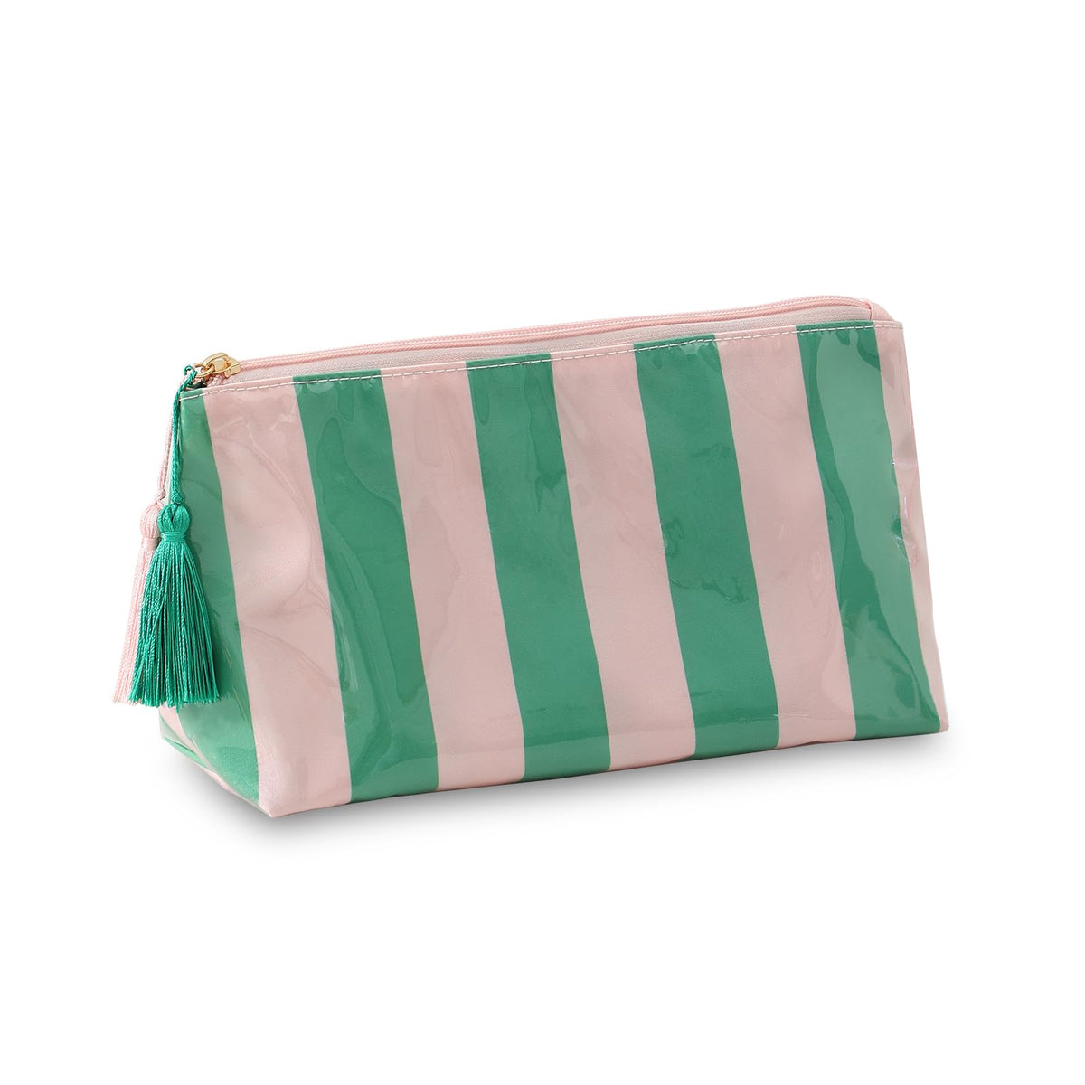 DYSHAYEN Striped Makeup Bag, Pink-Green - thewildfolk DYSHAYEN Striped Makeup Bag, Pink-Green