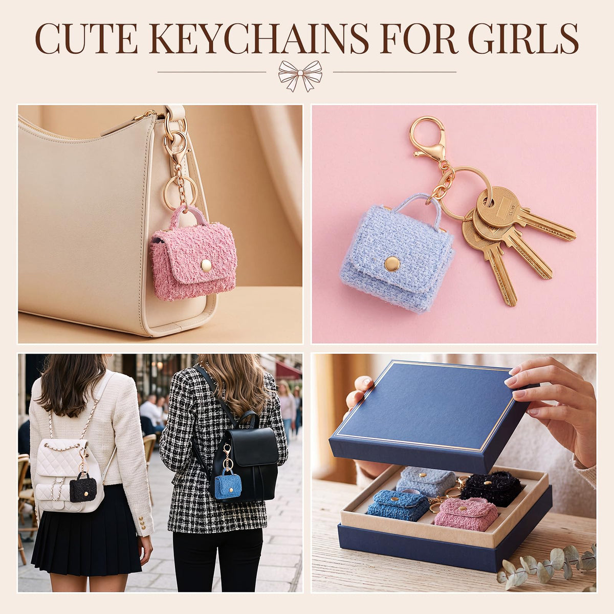 Eccliy 8 Pcs Mini Backpack Keychain Tiny Coin Purse Keychain Cute Lipstick Cosmetic Bag Gifts for Women Card Holder Pouch(Polka Dot) - thewildfolk Eccliy 8 Pcs Mini Backpack Keychain Tiny Coin Purse Keychain Cute Lipstick Cosmetic Bag Gifts for Women Card Holder Pouch(Polka Dot)