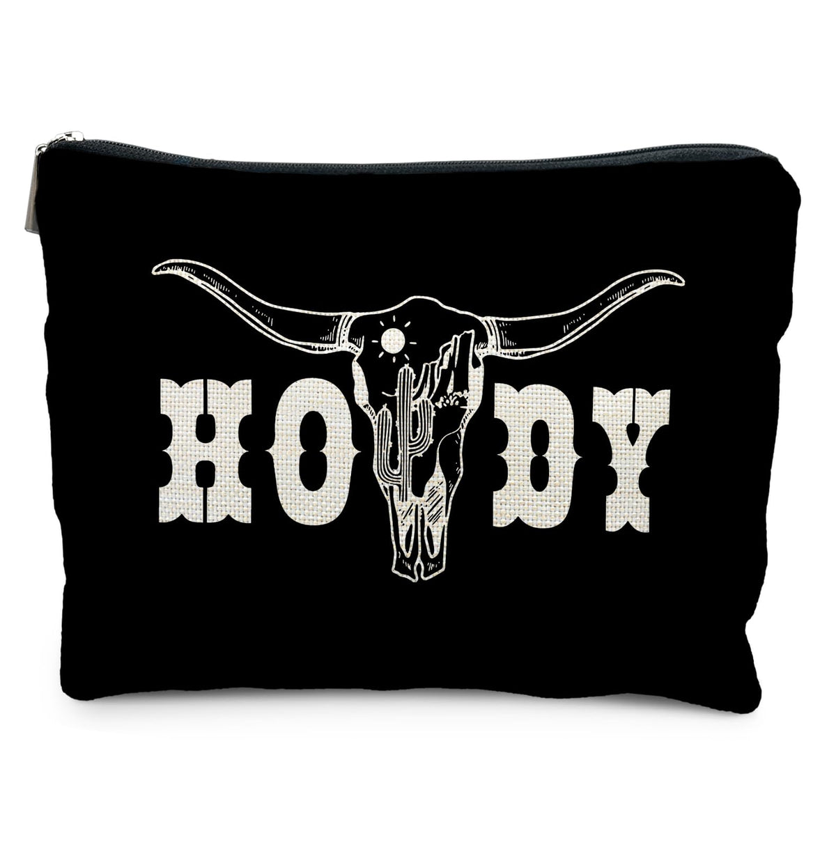 Elpwk Boho Western Howdy Makeup Bag for Women, Southwestern Cowboy Cow Skull Cactus Cosmetic Bags,Gifts for For Mom Friends Teen Girl & Women, Black Western Zipper Makeup Pouch for Purse - thewildfolk Elpwk Boho Western Howdy Makeup Bag for Women, Southwestern Cowboy Cow Skull Cactus Cosmetic Bags,Gifts for For Mom Friends Teen Girl & Women, Black Western Zipper Makeup Pouch for Purse
