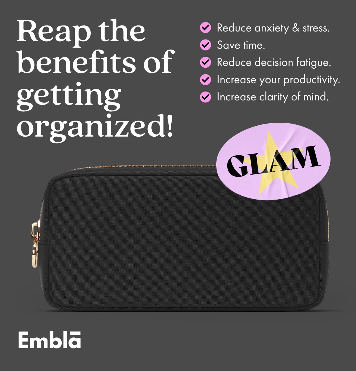 Embla Makeup Bag Travel Cosmetics Pouch and Toiletry Bag, Nylon Zipper Pouch Purse, Cute Make Up Organizer Storage Tote for Women Girls, Waterproof Travel Skincare Case, Small Makeup Bags, Black - thewildfolk Embla Makeup Bag Travel Cosmetics Pouch and Toiletry Bag, Nylon Zipper Pouch Purse, Cute Make Up Organizer Storage Tote for Women Girls, Waterproof Travel Skincare Case, Small Makeup Bags, Black