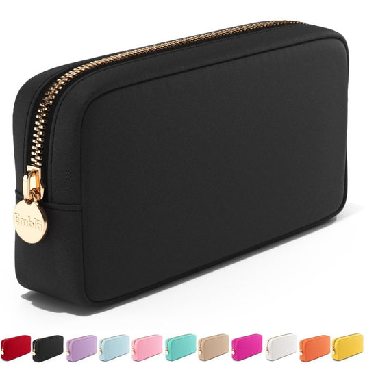 Embla Makeup Bag Travel Cosmetics Pouch and Toiletry Bag, Nylon Zipper Pouch Purse, Cute Make Up Organizer Storage Tote for Women Girls, Waterproof Travel Skincare Case, Small Makeup Bags, Black - thewildfolk Embla Makeup Bag Travel Cosmetics Pouch and Toiletry Bag, Nylon Zipper Pouch Purse, Cute Make Up Organizer Storage Tote for Women Girls, Waterproof Travel Skincare Case, Small Makeup Bags, Black