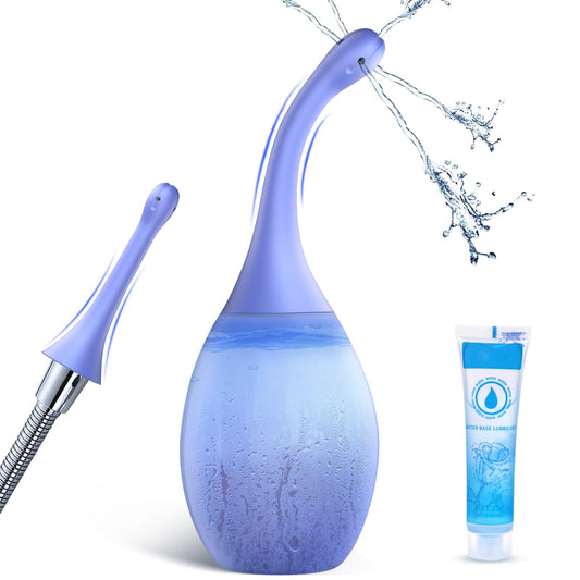 Enema Anal Douches for Men Women - Enema Bulb with Bendable Silicone Nozzles for Men Women Colon Cleanse, Anti Backflow Shower Douche Enema Kit with Lube, Anal Cleansing Feminine Care Douche Bottles - thewildfolk Enema Anal Douches for Men Women - Enema Bulb with Bendable Silicone Nozzles for Men Women Colon Cleanse, Anti Backflow Shower Douche Enema Kit with Lube, Anal Cleansing Feminine Care Douche Bottles