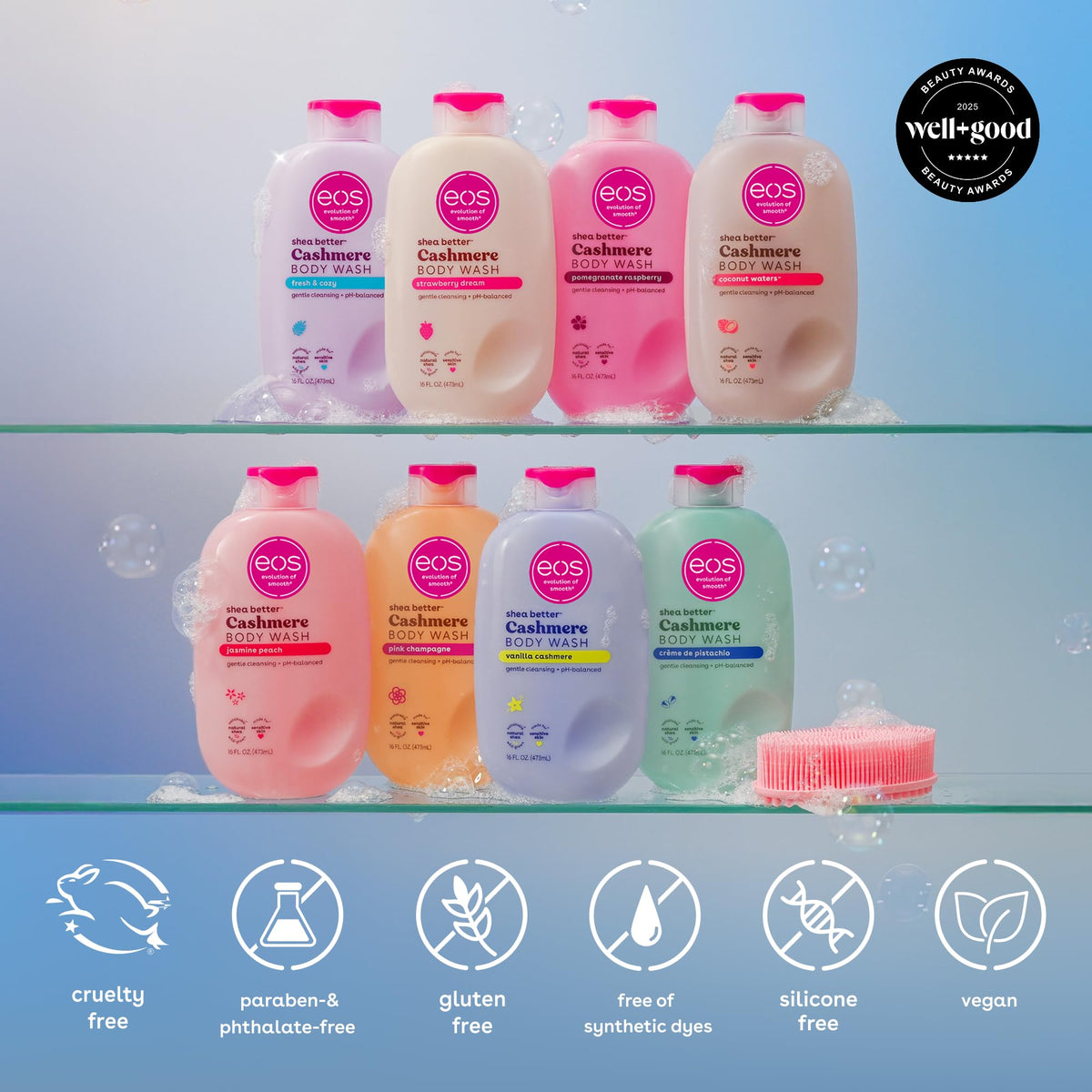 eos Body Wash, Vanilla Cashmere, Moisturizing Creamy Gel Formula with Shea Butter, Glycerin, Vitamin E, pH Balanced, Sensitive Skin, Vegan, 16 fl oz - thewildfolk eos Body Wash, Vanilla Cashmere, Moisturizing Creamy Gel Formula with Shea Butter, Glycerin, Vitamin E, pH Balanced, Sensitive Skin, Vegan, 16 fl oz