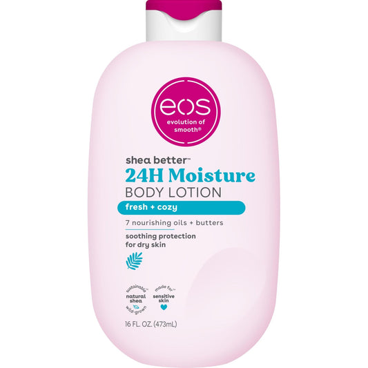 eos Shea Better Body Lotion, Fresh & Cozy, 24-Hour Moisture Skin Care, Lightweight & Non-Greasy, Natural Shea, Vegan, 16 fl oz - thewildfolk eos Shea Better Body Lotion, Fresh & Cozy, 24-Hour Moisture Skin Care, Lightweight & Non-Greasy, Natural Shea, Vegan, 16 fl oz