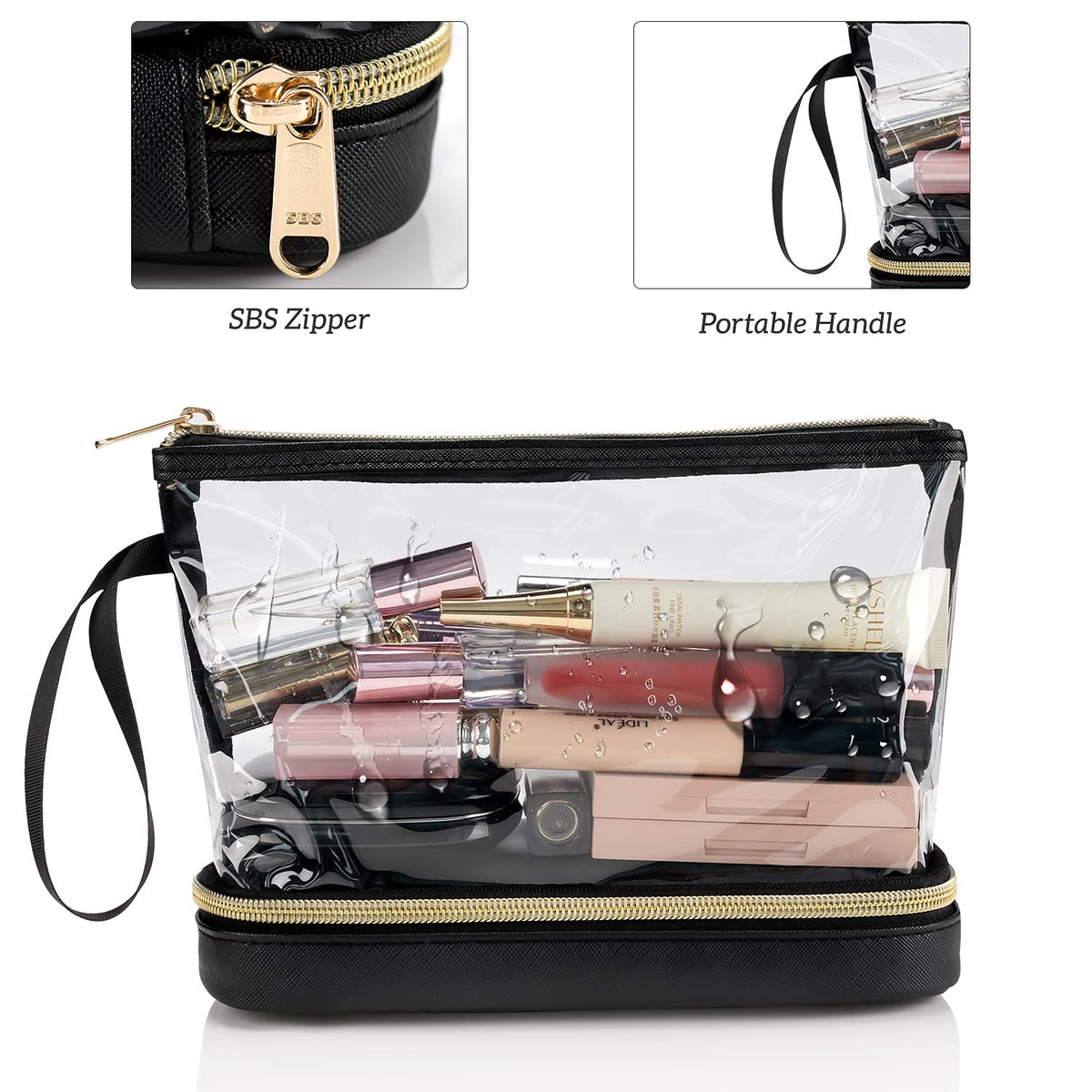 Ethereal Travel Makeup Bag, Clear Cosmetic Bag Make Up Organizer TSA Approved Toiletry Bag, Waterproof Pouch for Women Purse for Toiletries Accessories Brushes - thewildfolk Ethereal Travel Makeup Bag, Clear Cosmetic Bag Make Up Organizer TSA Approved Toiletry Bag, Waterproof Pouch for Women Purse for Toiletries Accessories Brushes