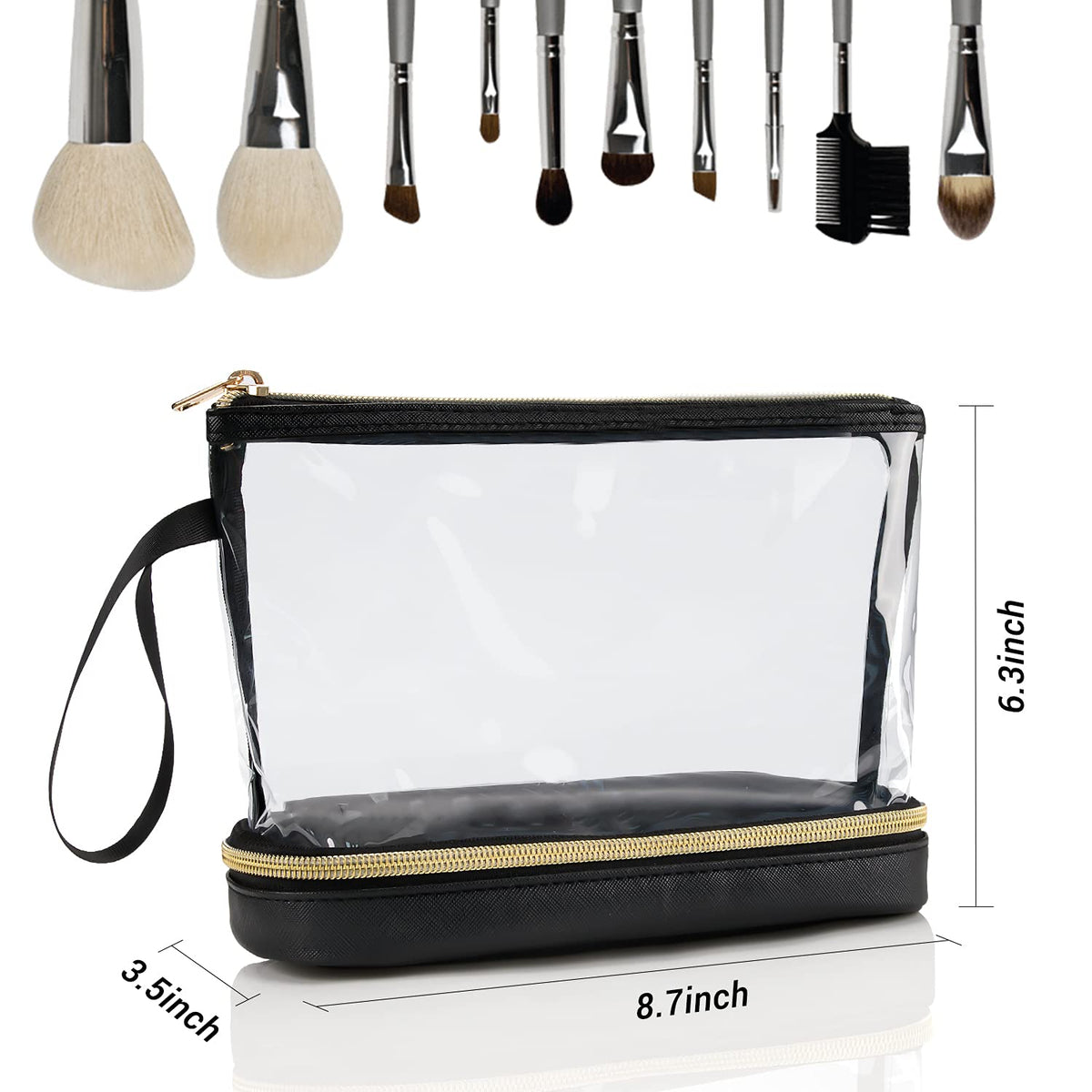 Ethereal Travel Makeup Bag, Clear Cosmetic Bag Make Up Organizer TSA Approved Toiletry Bag, Waterproof Pouch for Women Purse for Toiletries Accessories Brushes - thewildfolk Ethereal Travel Makeup Bag, Clear Cosmetic Bag Make Up Organizer TSA Approved Toiletry Bag, Waterproof Pouch for Women Purse for Toiletries Accessories Brushes