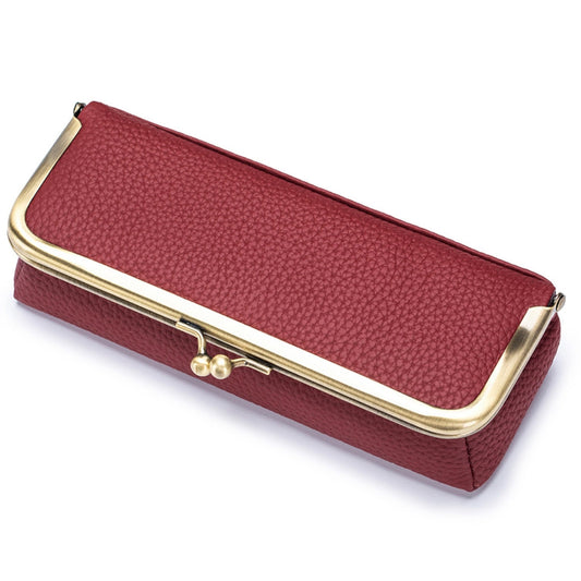 EutDett Leather Makeup Bag, Small Makeup Organizer for Purse Essentials, Versatile Travel Lipstick Case, Cosmetic Pouch & Fashion Pencil Pouch for Women (Wine Red) - thewildfolk EutDett Leather Makeup Bag, Small Makeup Organizer for Purse Essentials, Versatile Travel Lipstick Case, Cosmetic Pouch & Fashion Pencil Pouch for Women (Wine Red)