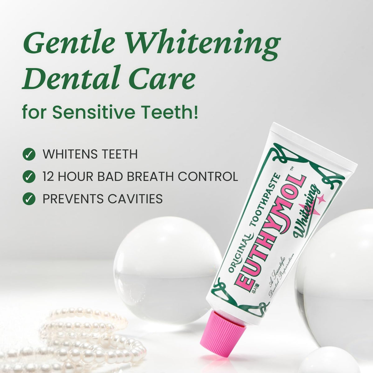 EUTHYMOL Whitening Toothpaste, Stain Removal in 2 Weeks | 3.7 fl oz - thewildfolk EUTHYMOL Whitening Toothpaste, Stain Removal in 2 Weeks | 3.7 fl oz