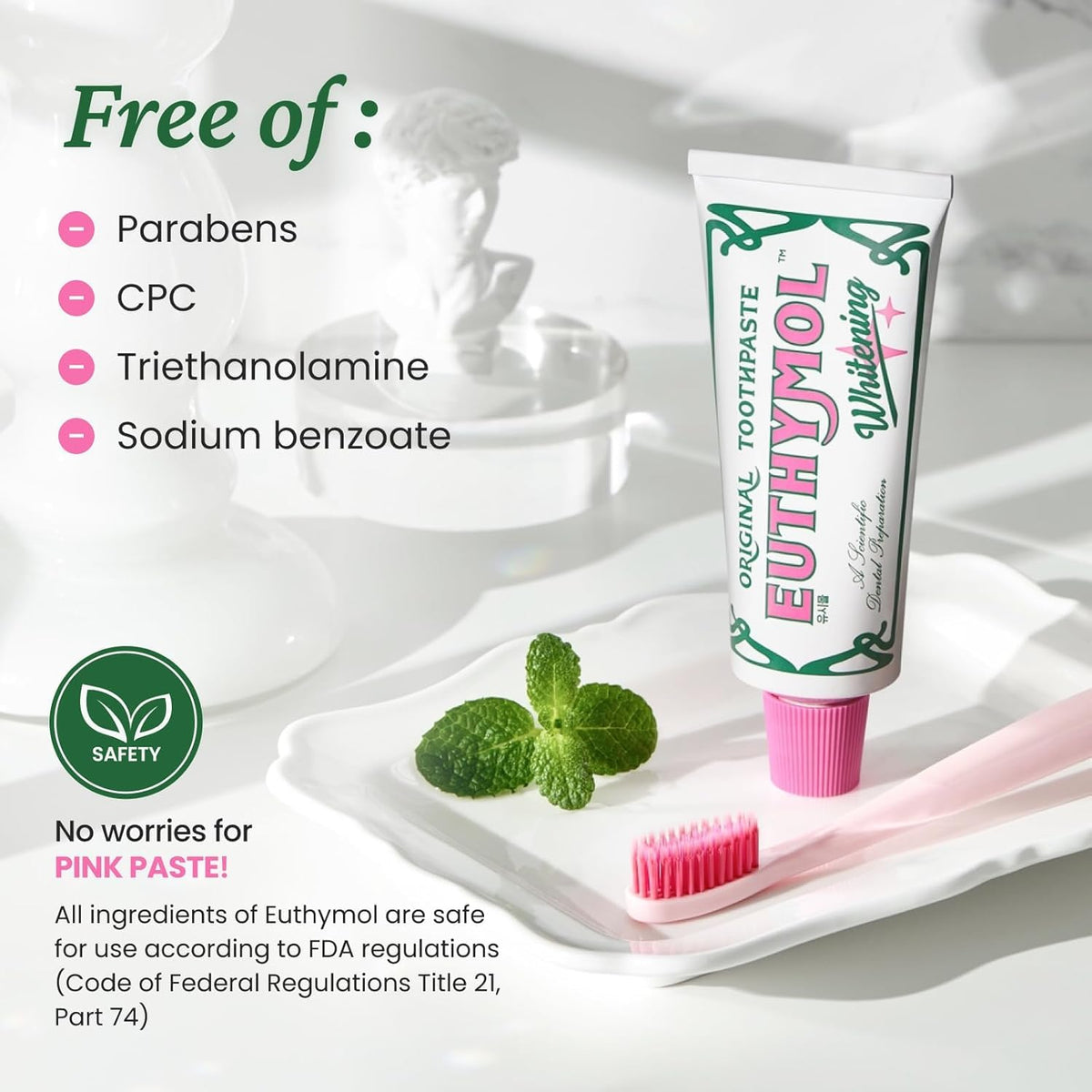 EUTHYMOL Whitening Toothpaste, Stain Removal in 2 Weeks | 3.7 fl oz - thewildfolk EUTHYMOL Whitening Toothpaste, Stain Removal in 2 Weeks | 3.7 fl oz