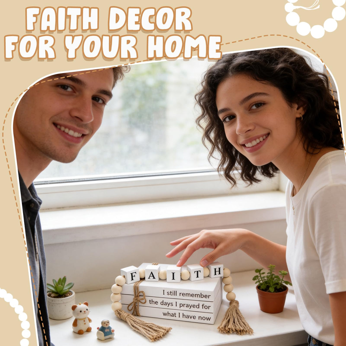 Farmhouse White Fake Decorative Books Wooden Box for Home Office Decor - Religion Christian Faith Aesthetic for Living Room, Console Table, Bookshelf, Tv Stand, Entryway - thewildfolk Farmhouse White Fake Decorative Books Wooden Box for Home Office Decor - Religion Christian Faith Aesthetic for Living Room, Console Table, Bookshelf, Tv Stand, Entryway