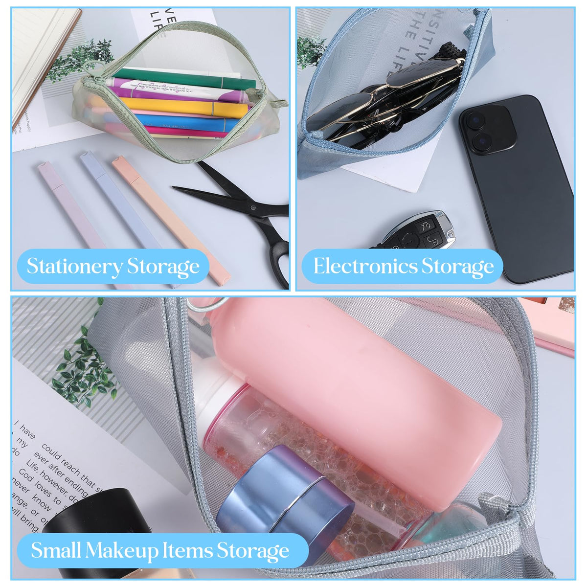 FdcZeyxior 5 PCS Small Clear Makeup Bags, Makeup Brush Bag Portable Travel Cosmetic Bags Multifunctional Small Clear Make up Pouch for Home Office Supplies Cosmetics Make up Travel Accessories - thewildfolk FdcZeyxior 5 PCS Small Clear Makeup Bags, Makeup Brush Bag Portable Travel Cosmetic Bags Multifunctional Small Clear Make up Pouch for Home Office Supplies Cosmetics Make up Travel Accessories