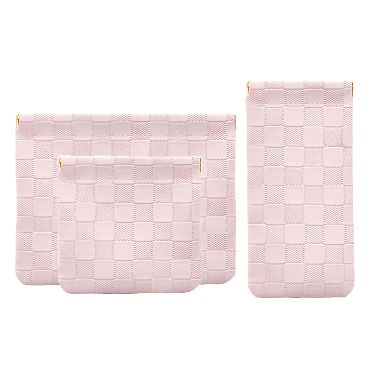 FeciFeco Small Makeup Bag for Purse, Pencil Case, Mini Cosmetic Bags for Women, Coin Purse Organizer, Lipstick Cosmetic Accessories Organizer, Small Travel Kit Storage Pouch (Multi-size-Pink) - thewildfolk FeciFeco Small Makeup Bag for Purse, Pencil Case, Mini Cosmetic Bags for Women, Coin Purse Organizer, Lipstick Cosmetic Accessories Organizer, Small Travel Kit Storage Pouch (Multi-size-Pink)