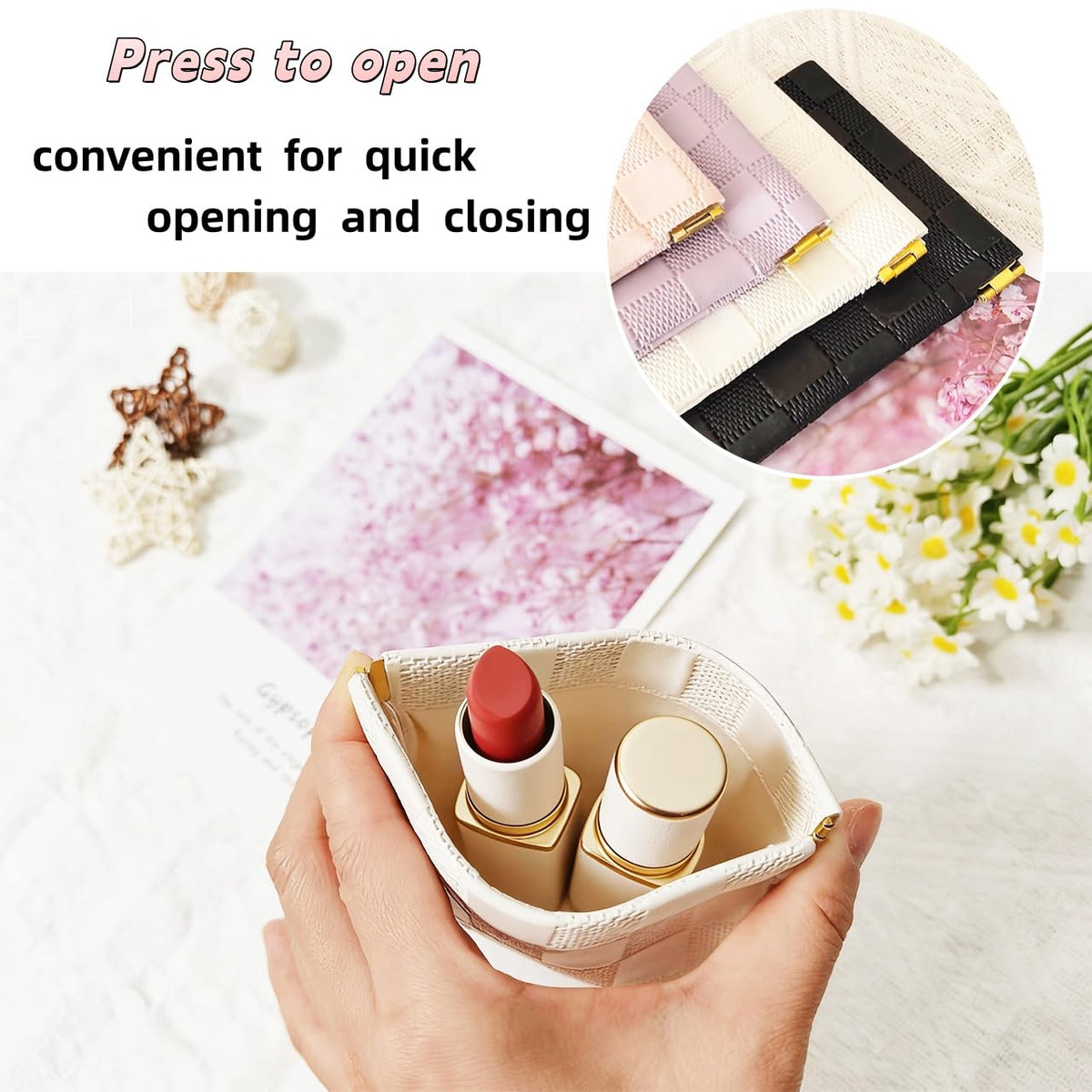 FeciFeco Small Makeup Bag for Purse, Pencil Case, Mini Cosmetic Bags for Women, Coin Purse Organizer, Lipstick Cosmetic Accessories Organizer, Small Travel Kit Storage Pouch (Multi-size-Pink) - thewildfolk FeciFeco Small Makeup Bag for Purse, Pencil Case, Mini Cosmetic Bags for Women, Coin Purse Organizer, Lipstick Cosmetic Accessories Organizer, Small Travel Kit Storage Pouch (Multi-size-Pink)