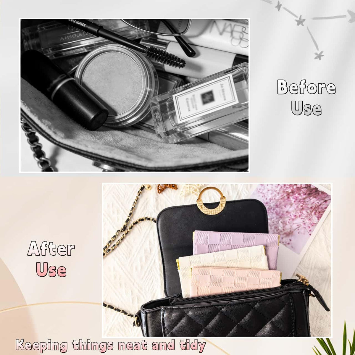 FeciFeco Small Makeup Bag for Purse, Small Pouch for Purse Organizer Insert - thewildfolk FeciFeco Small Makeup Bag for Purse, Small Pouch for Purse Organizer Insert