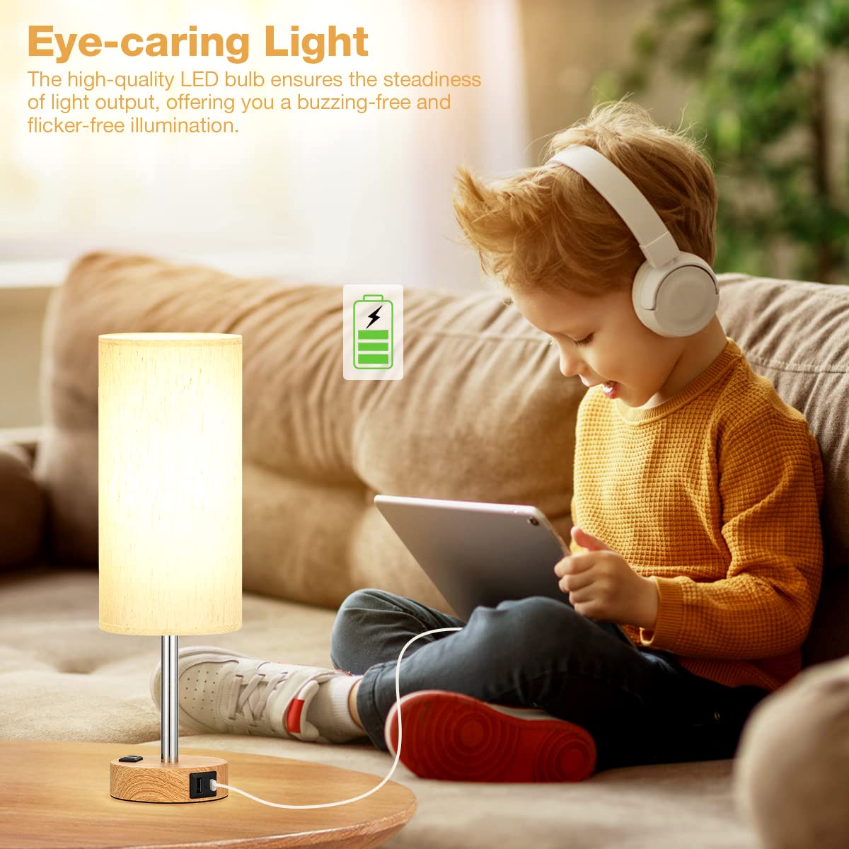Fenmzee Bedside Table Lamp for Bedroom - Dimmable Touch, USB A+C, AC Outlet - thewildfolk Fenmzee Bedside Table Lamp for Bedroom - Dimmable Touch, USB A+C, AC Outlet