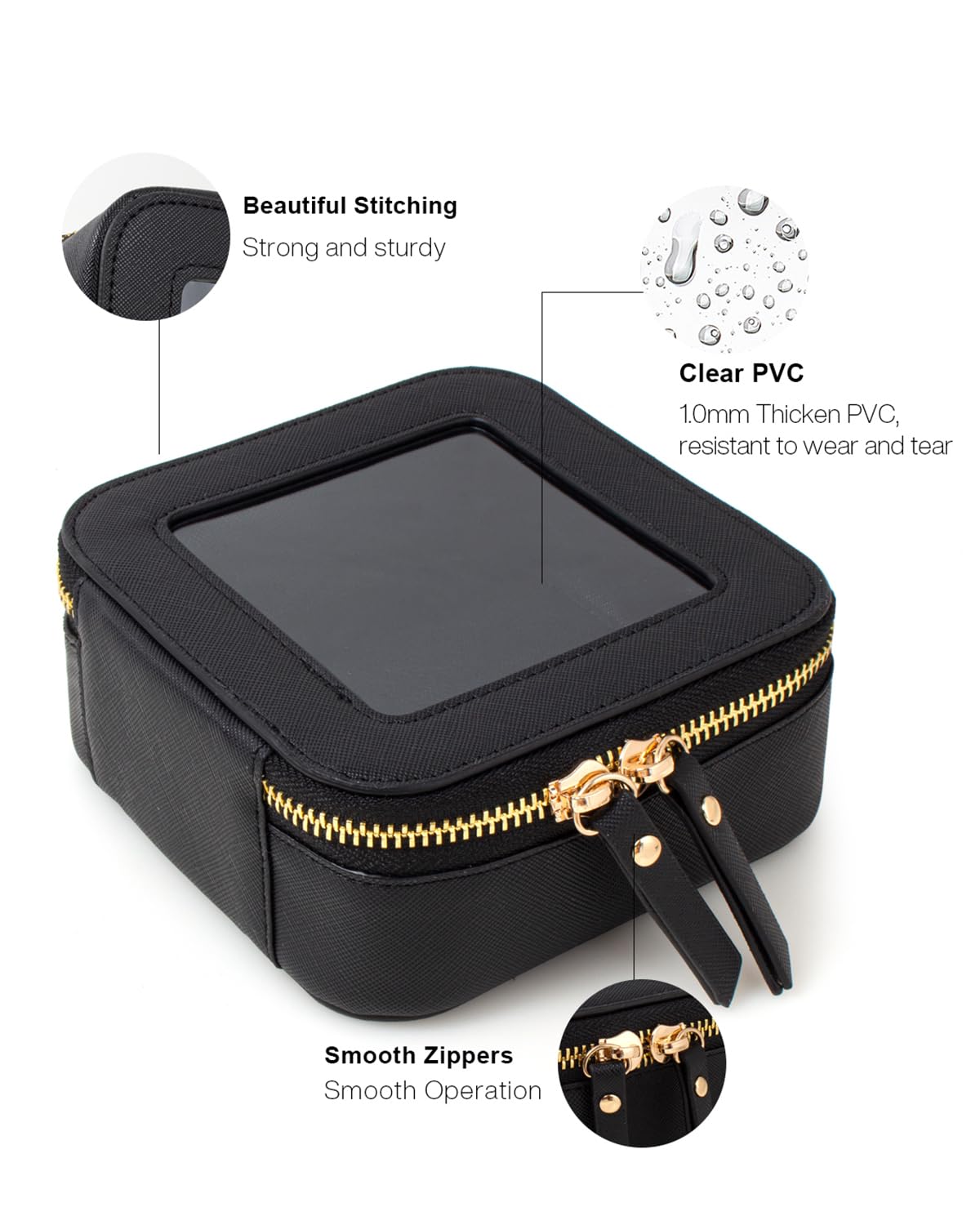 FFpaw Valentine's Day Gifts Clear Makeup Bag Small, Mini Cosmetic Bag for Purse Clear Makeup Pouch Purse Organizer with Zipper Travel Toiletry Bag Car Organizer Essentials for Women Men (Mini Black) - thewildfolk FFpaw Valentine's Day Gifts Clear Makeup Bag Small, Mini Cosmetic Bag for Purse Clear Makeup Pouch Purse Organizer with Zipper Travel Toiletry Bag Car Organizer Essentials for Women Men (Mini Black)