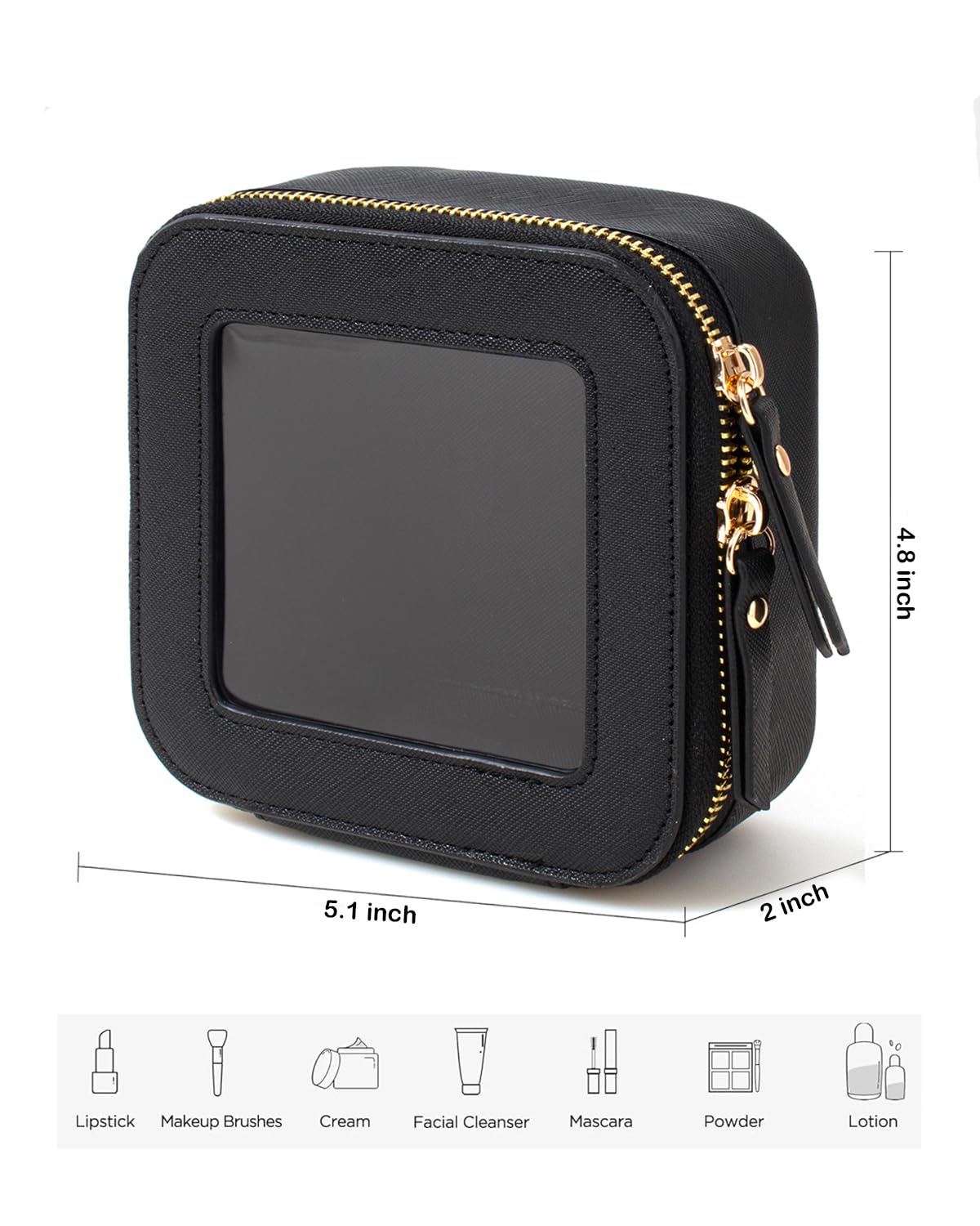 FFpaw Valentine's Day Gifts Clear Makeup Bag Small, Mini Cosmetic Bag for Purse Clear Makeup Pouch Purse Organizer with Zipper Travel Toiletry Bag Car Organizer Essentials for Women Men (Mini Black) - thewildfolk FFpaw Valentine's Day Gifts Clear Makeup Bag Small, Mini Cosmetic Bag for Purse Clear Makeup Pouch Purse Organizer with Zipper Travel Toiletry Bag Car Organizer Essentials for Women Men (Mini Black)