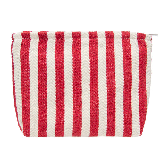 Flat Makeup Bag for Women,Zipper Cosmetic Pouch for Purse,Stripe Red - thewildfolk Flat Makeup Bag for Women,Zipper Cosmetic Pouch for Purse,Stripe Red