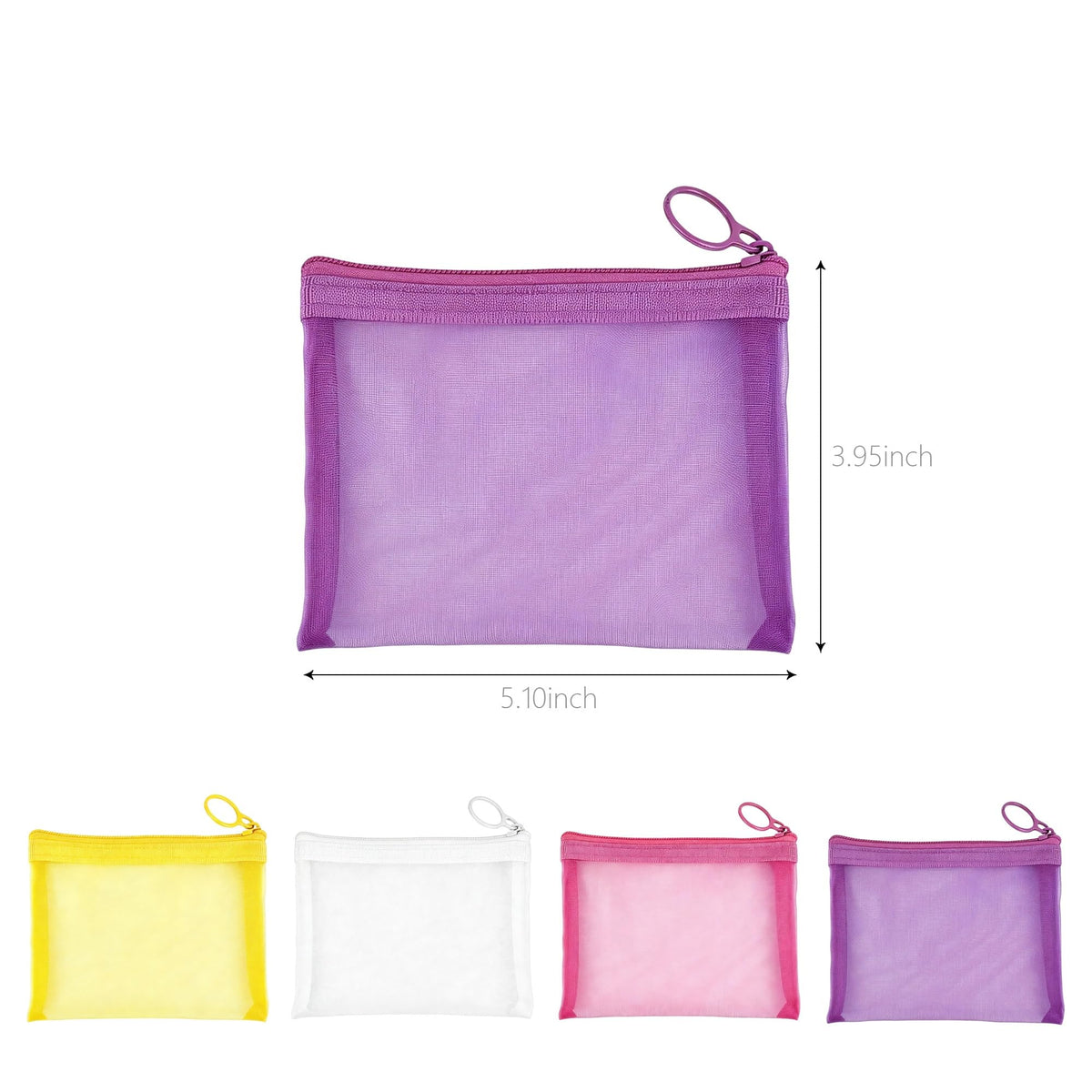 FOHOLA 2 Pack Mini Makeup Bags, Small Mesh Zipper Pouch Bags for Travel Organizer, Purse, Keychain (2, Pink Purple) - thewildfolk FOHOLA 2 Pack Mini Makeup Bags, Small Mesh Zipper Pouch Bags for Travel Organizer, Purse, Keychain (2, Pink Purple)