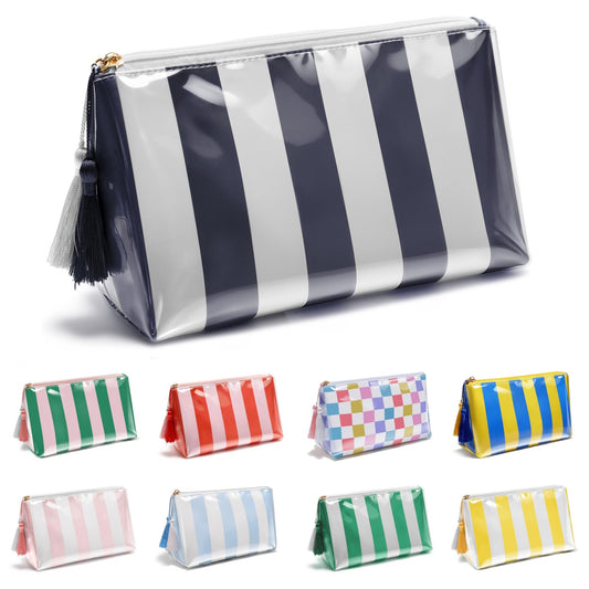 Fozira Makeup Bag for Purse, PVC Toiletry Cosmetic Bags for Women Girls, Waterproof Travel Makeup Bag Organizer Zipper Pouch Beach Summer Vacation Essentials Gifts for Women - thewildfolk Fozira Makeup Bag for Purse, PVC Toiletry Cosmetic Bags for Women Girls, Waterproof Travel Makeup Bag Organizer Zipper Pouch Beach Summer Vacation Essentials Gifts for Women