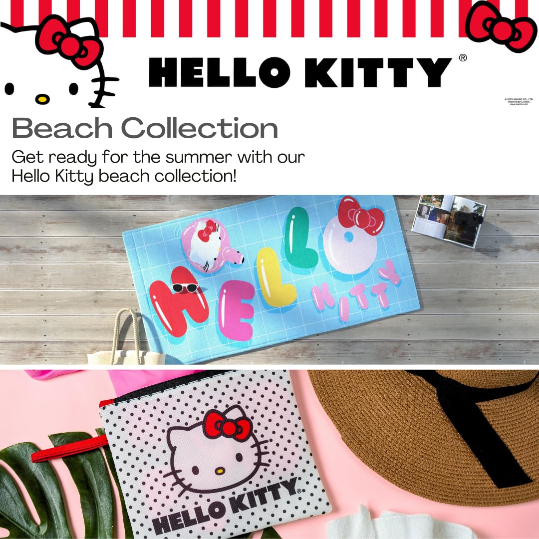 Franco Collectibles Hello Kitty Polka Dot Beach/Pool Waterproof Swimsuit, Makeup, Toiletries Pouch Bag, (Officially Licensed Product) - thewildfolk Franco Collectibles Hello Kitty Polka Dot Beach/Pool Waterproof Swimsuit, Makeup, Toiletries Pouch Bag, (Officially Licensed Product)