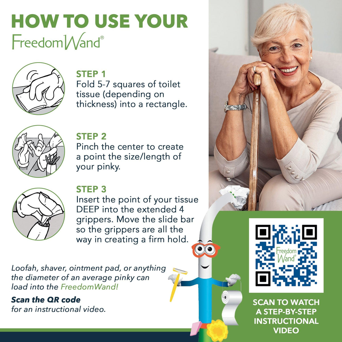 FreedomWand Compact Kit 14.5 Inches, Toilet Aid, Reacher tool for Seniors - thewildfolk FreedomWand Compact Kit 14.5 Inches, Toilet Aid, Reacher tool for Seniors