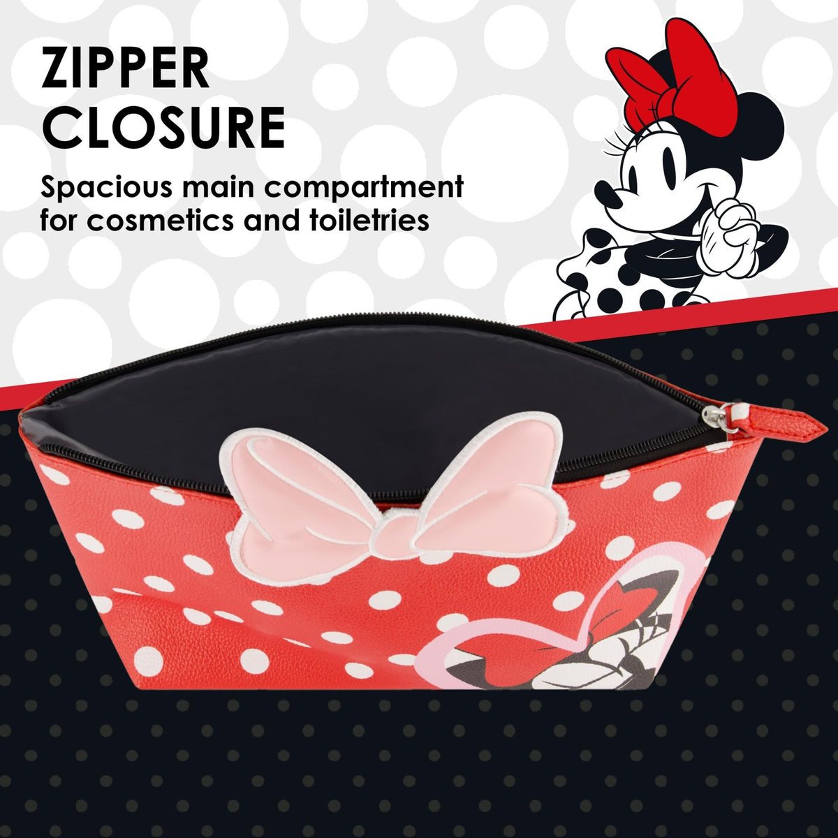 FUL Disney Minnie Mouse Women's Makeup Bag, Red - thewildfolk FUL Disney Minnie Mouse Women's Makeup Bag, Red