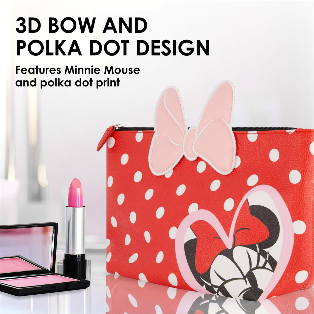 FUL Disney Minnie Mouse Women's Makeup Bag, Red - thewildfolk FUL Disney Minnie Mouse Women's Makeup Bag, Red