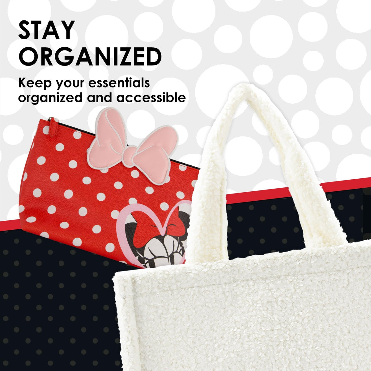 FUL Disney Minnie Mouse Women's Makeup Bag, Red - thewildfolk FUL Disney Minnie Mouse Women's Makeup Bag, Red