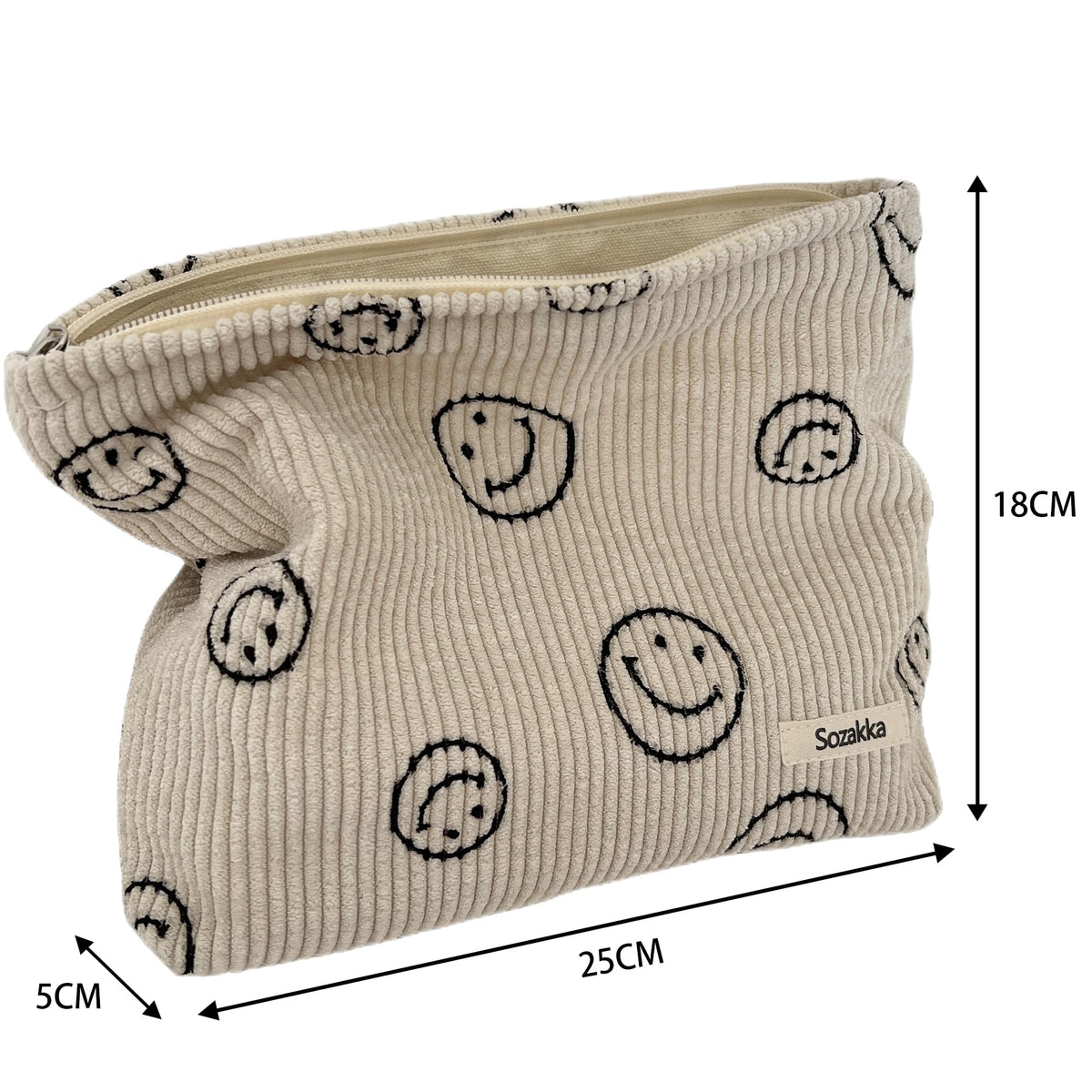 Gardsell Cosmetic Bags for Women - Corduroy Cosmetic Bag Aesthetic Women Handbags Purses Smile Dots Makeup Organizer Storage Makeup Bag Girls Case Bags (A-Beige) - thewildfolk Gardsell Cosmetic Bags for Women - Corduroy Cosmetic Bag Aesthetic Women Handbags Purses Smile Dots Makeup Organizer Storage Makeup Bag Girls Case Bags (A-Beige)